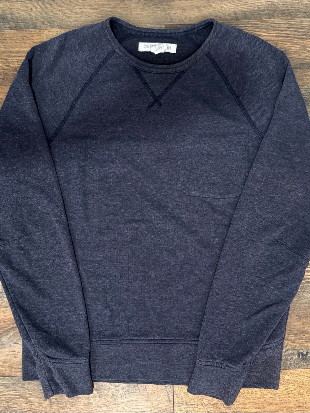 Outerknown Men's Navy Heather Crewneck Sweater Size M